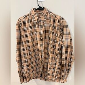Burberry Beige and Black Checkered Men's Shirt